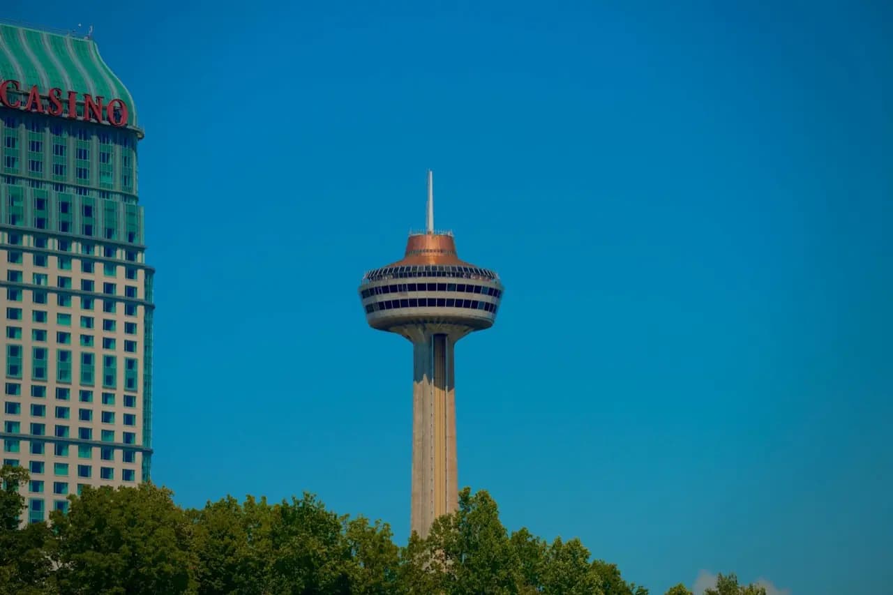 Niagara Falls, Ontario Skylon Tower and tourist district — cobbler and shoe repair service area